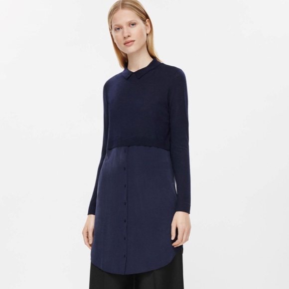 COS Sweaters - COS Merino Wool Sweater with Silk Panel